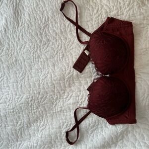 Intimissimi lace balconette bra size 34C maroon